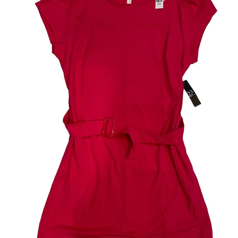 New York & Company Barbie Pink Belted Dress Size XL - 23